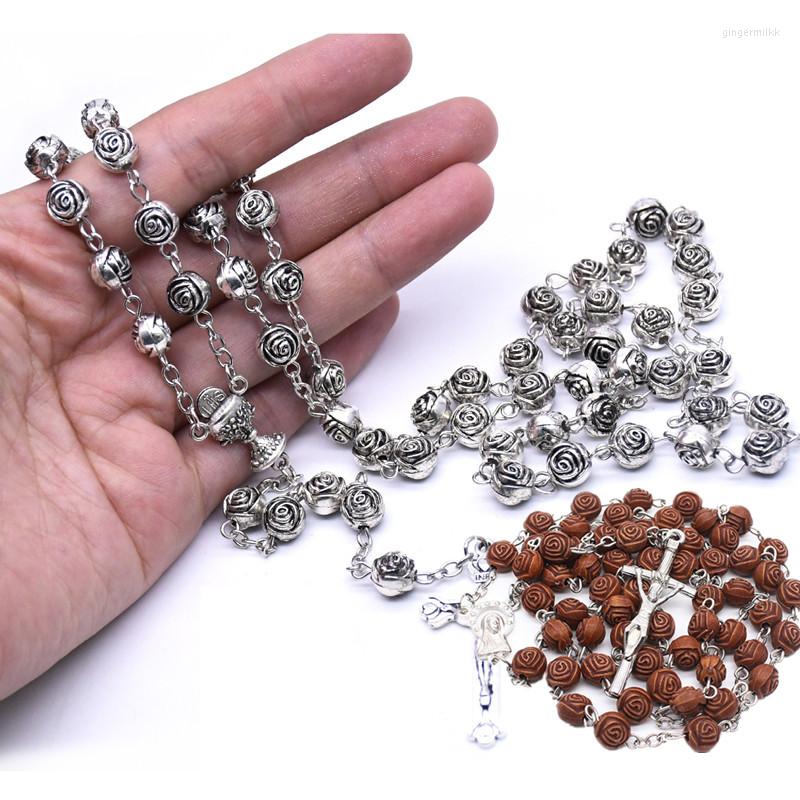 Pendant Necklaces 2 Styles 8 MM Vintage Rose Rosary Necklace Cross Prayer Church Religious Jewelry Fine Gift For Both Men And Women
Pendant Necklaces 2 Styles 8 MM Vintage Rose Rosary Necklace Cross Prayer Church Religious Jewelry Fine Gift For Both Men And Women