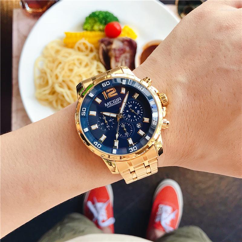 Wristwatches MEGIR Men's Business Watch Top Military Brand Casual Fashion Luxury Male WristWatch Quartz Stainless Steel Relogio, Ms2068g-gold
Wristwatches MEGIR Men's Business Watch Top Military Brand Casual Fashion Luxury Male WristWatch Quartz Stainless Steel Relogio, Ms2068g-gold