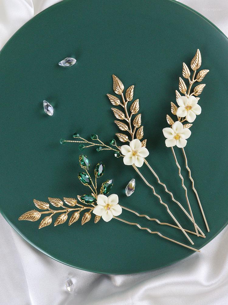 Headpieces Golden Leaf Flower Hairpins Green Rhinestone Women Vintage Bridesmaid Gift Wedding Hair Accessories Bridal Hairclip
Headpieces Golden Leaf Flower Hairpins Green Rhinestone Women Vintage Bridesmaid Gift Wedding Hair Accessories Bridal Hairclip