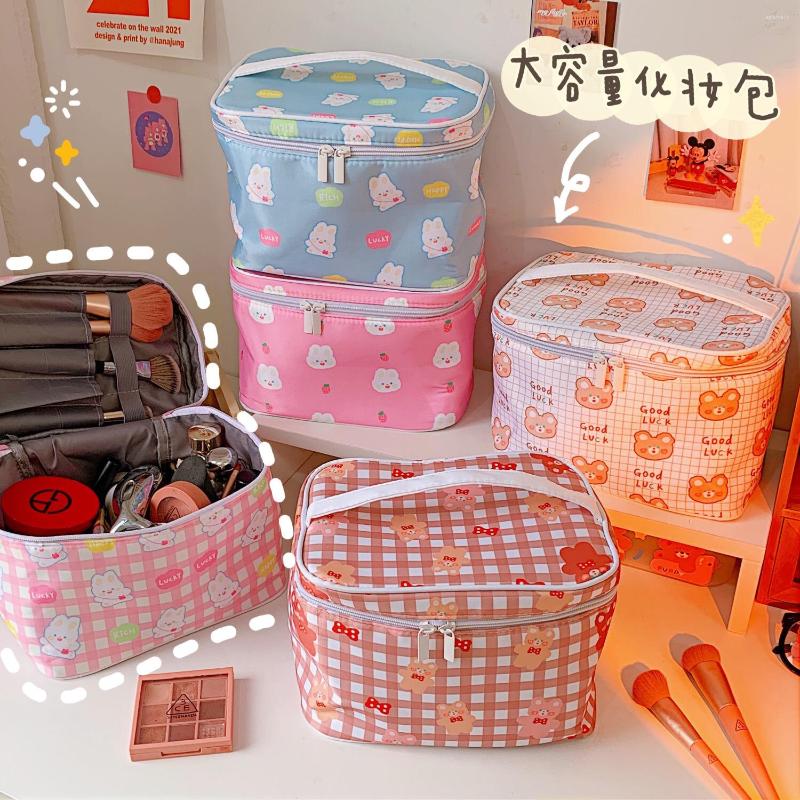 Cosmetic Bags Cartoon Bear Cloth Bag INS Girl Large Capacity Storage Woman Travel Makeup Wash Handbag, Blue
Cosmetic Bags Cartoon Bear Cloth Bag INS Girl Large Capacity Storage Woman Travel Makeup Wash Handbag, Blue