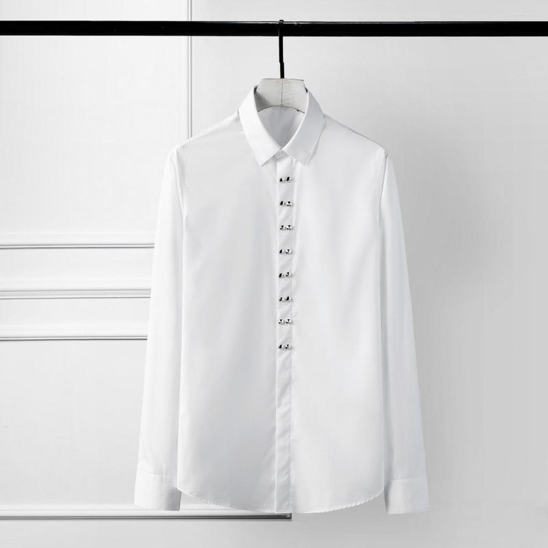 Men's Casual Shirts Arrival Mens Luxury Double Metal Rivet Long Sleeve Dress Plus Size 4xl Camisa Masculina Solid Man, White
Men's Casual Shirts Arrival Mens Luxury Double Metal Rivet Long Sleeve Dress Plus Size 4xl Camisa Masculina Solid Man, White