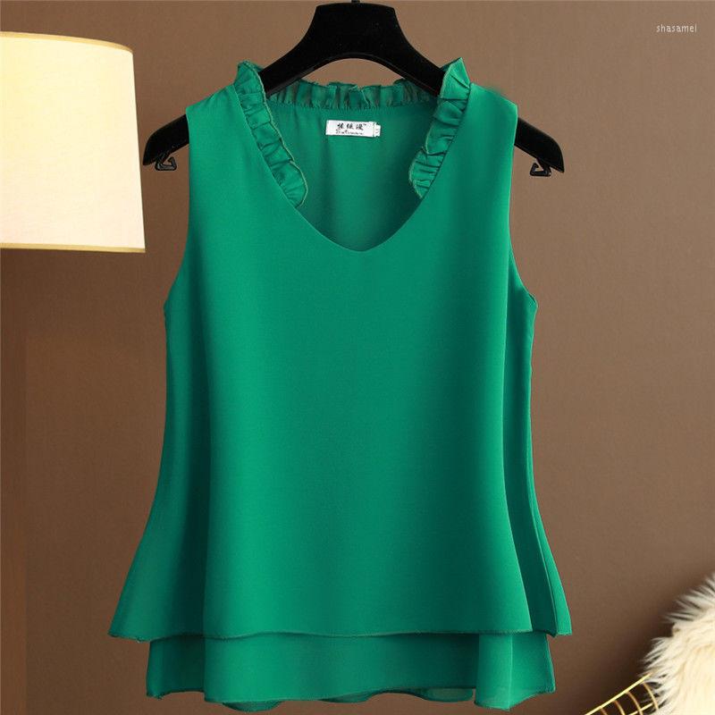 Women's Blouses 2022 Korean Style Chiffon Blouse Women Summer Sleeveless Casual Tops Vintage V-neck Woman Shirts Plus Size NS4553, Red
Women's Blouses 2022 Korean Style Chiffon Blouse Women Summer Sleeveless Casual Tops Vintage V-neck Woman Shirts Plus Size NS4553, Red