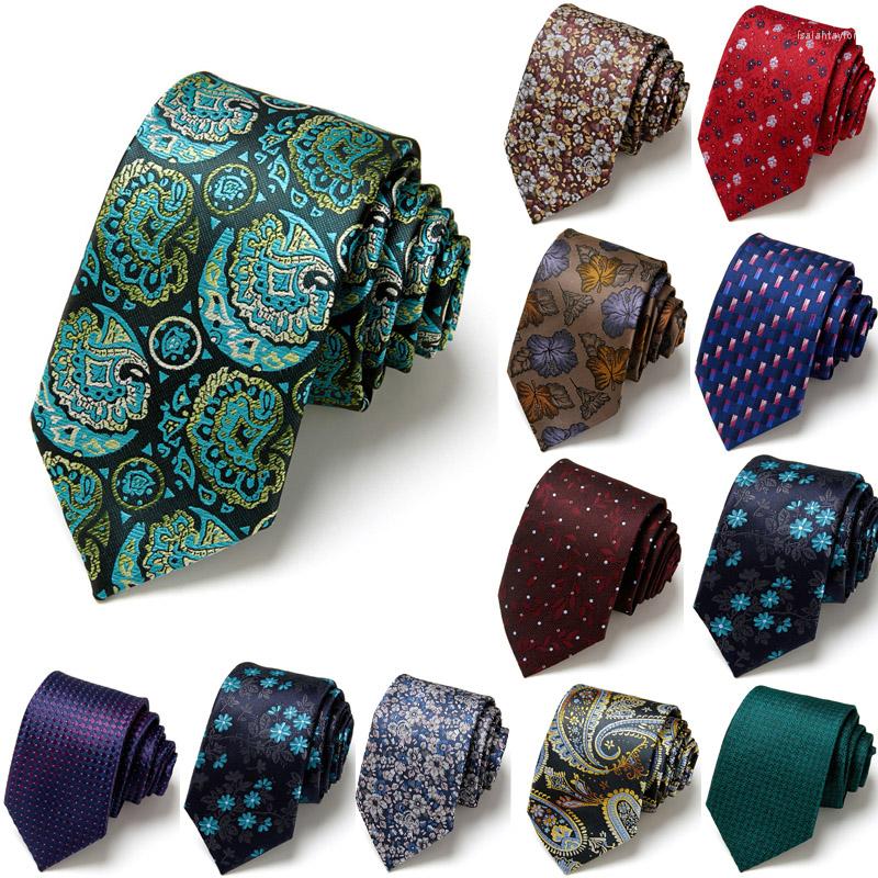 

Bow Ties 36 Styles Men's Tie 7.5cm Blue Necktie Green & Orange Silk Gravatas For Men Paisley Floral Fit Wedding Workplace Slim