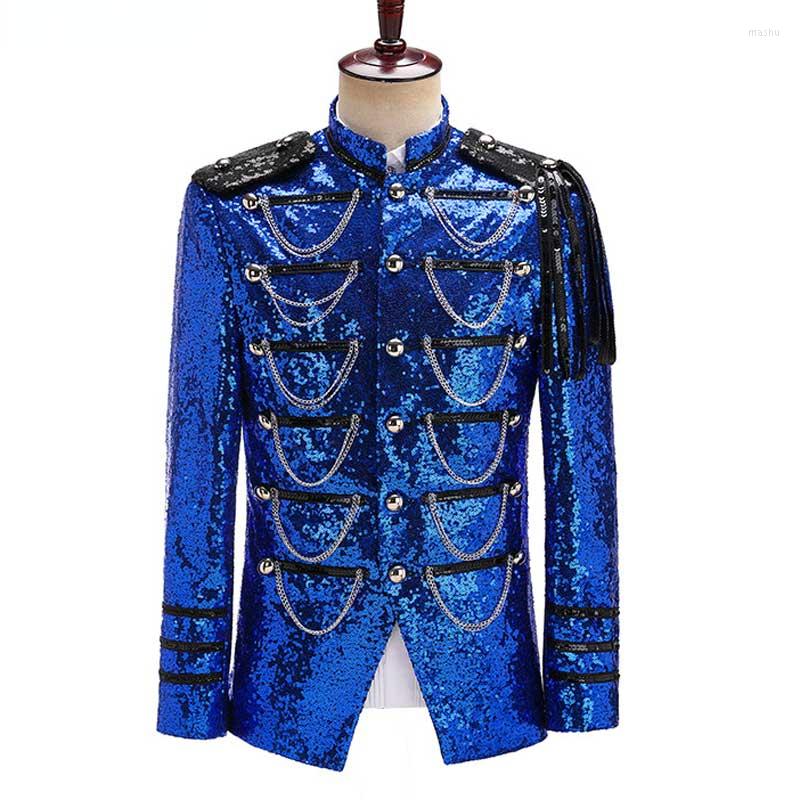 Men's Suits Royal Blue Sequin Embellished Military Blazer Jacket Men Stage Party Prom Mens Tuxedo Suit Singer Show DJ Costume Homme, Silver
Men's Suits Royal Blue Sequin Embellished Military Blazer Jacket Men Stage Party Prom Mens Tuxedo Suit Singer Show DJ Costume Homme, Silver