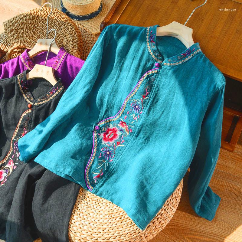 Ethnic Clothing Tang Suit Female Chinese Style Top Hanfu Long Sleeve Tops Linen For Women Ladies Asian Embroidery Shirts
Ethnic Clothing Tang Suit Female Chinese Style Top Hanfu Long Sleeve Tops Linen For Women Ladies Asian Embroidery Shirts