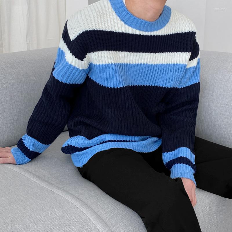 Men's Sweaters Korean Fashion Men Autumn Striped Slim Fit Street Wear Mens Clothes Knitted Sweater Pullovers D183, Blue
Men's Sweaters Korean Fashion Men Autumn Striped Slim Fit Street Wear Mens Clothes Knitted Sweater Pullovers D183, Blue
