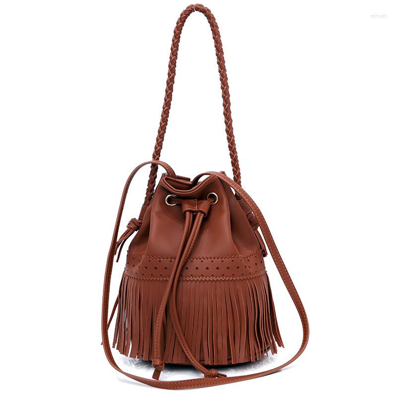Evening Bags Trendy Female Shoulder Tassel Designer Bucket Handbag Women Crossbody Tote Bag, Black
Evening Bags Trendy Female Shoulder Tassel Designer Bucket Handbag Women Crossbody Tote Bag, Black
