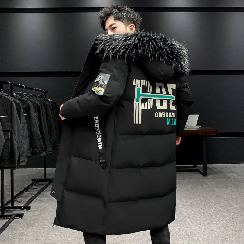 Mens Down Parkas Jacket Autumn Winter Coat Fashion Trend Thickening KneeLength Hat Detachable 221010