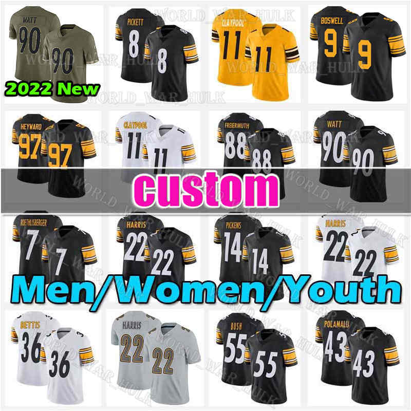 22 Najee Harris Jersey 8 Kenny Pickett Football Chris Boswell 39 Minkah Fitzpatrick T.J. Watt Pat Freiermuth Pittsburgh Steelers Troy Polamalu Mitchell Trubisky Bush, Custom women+patch
22 Najee Harris Jersey 8 Kenny Pickett Football Chris Boswell 39 Minkah Fitzpatrick T.J. Watt Pat Freiermuth Pittsburgh Steelers Troy Polamalu Mitchell Trubisky Bush, Custom women+patch
