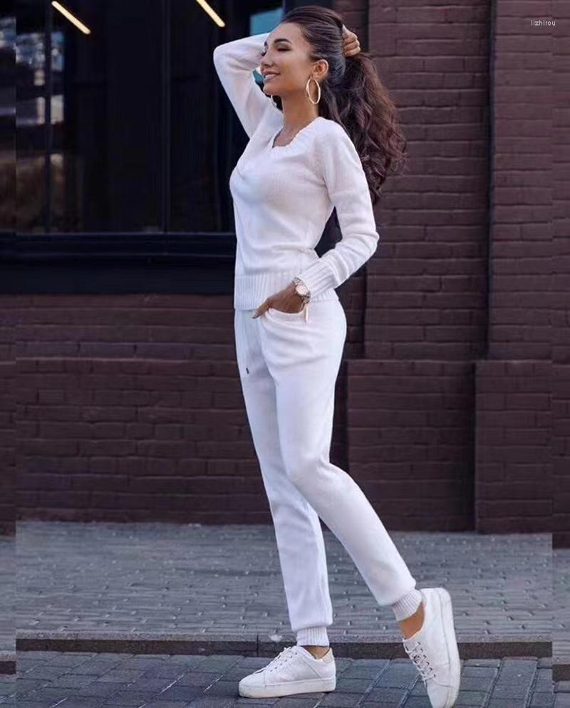 Women' Two Piece Pants 2022 Drawstring Full Arrival Wool Sale And Pullovers Real European V-neck Cashmere Knitted Two-piece High-end, Blue
Women' Two Piece Pants 2022 Drawstring Full Arrival Wool Sale And Pullovers Real European V-neck Cashmere Knitted Two-piece High-end, Blue