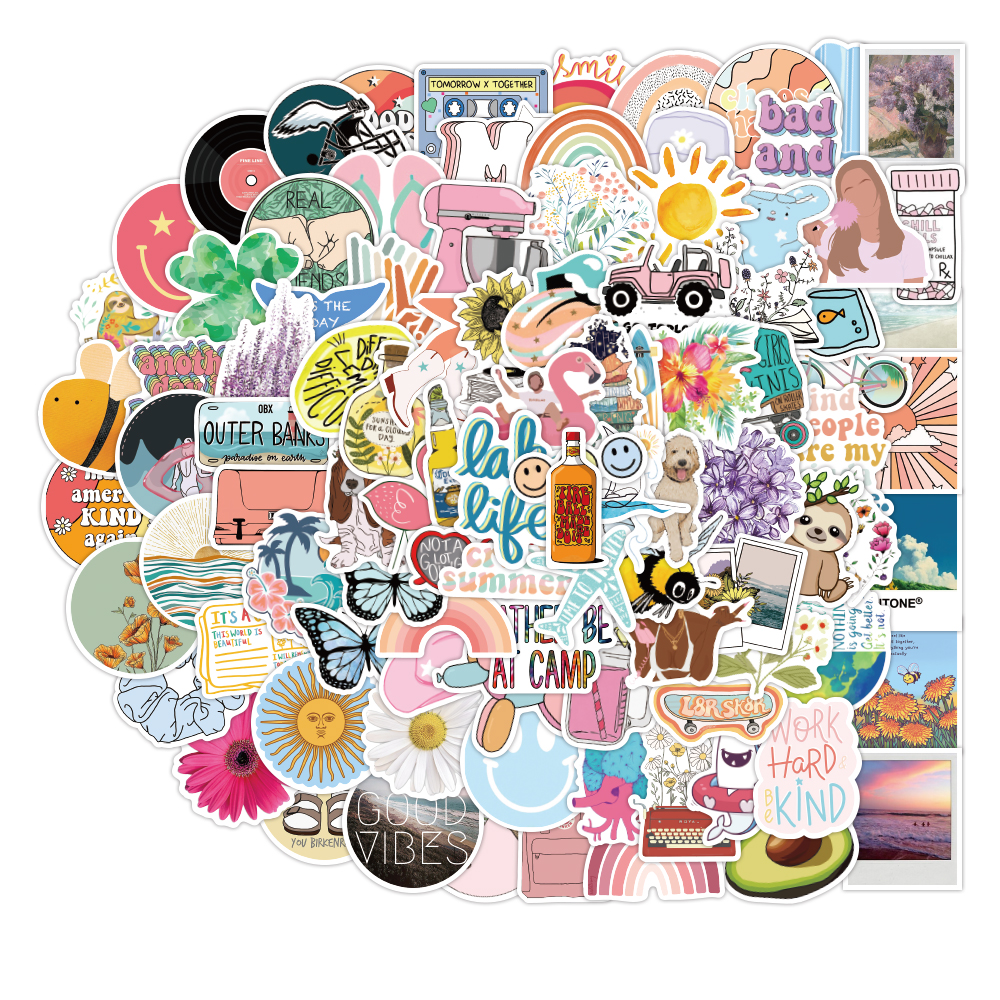 

100pcs Vsco Cartoon Cute Stickers Waterproof Graffiti Sticker for Laptop Car Notebook Diy Luggage Suitcase Decals, 100pcs-e-182