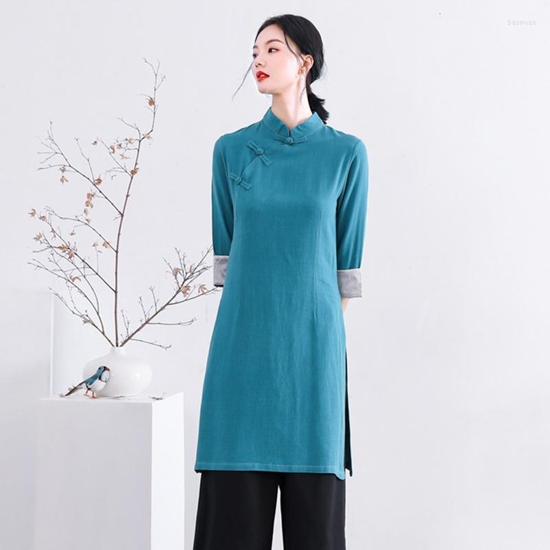 Ethnic Clothing Traditional Chinese Style Women Cheongsam Cotton Linen Tang Suit Shirts Plus Size Casual Solid Retro Hanfu Tops 30927
Ethnic Clothing Traditional Chinese Style Women Cheongsam Cotton Linen Tang Suit Shirts Plus Size Casual Solid Retro Hanfu Tops 30927