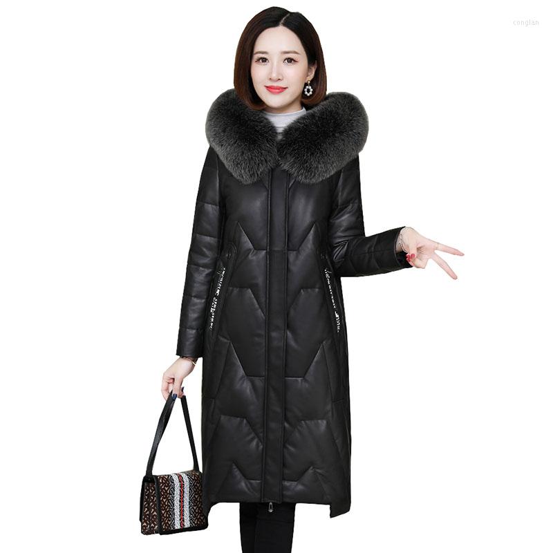 Women's Leather 2022 Women Winter High Quality Sheepskin Down Coat Faux Fur Collar Long Jacket Ladies Large Size Overcoat OK1297, Photo color
Women's Leather 2022 Women Winter High Quality Sheepskin Down Coat Faux Fur Collar Long Jacket Ladies Large Size Overcoat OK1297, Photo color