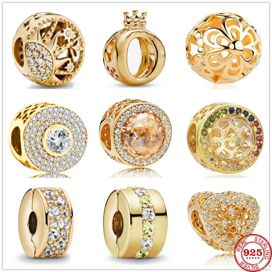 925 Sterling Silver Dangle Charm Women Beads High Quality Jewelry Gift Wholesale Metal Bead Zirconia Sparkling Gold Bead Fit Pandora Bracelet DIY
925 Sterling Silver Dangle Charm Women Beads High Quality Jewelry Gift Wholesale Metal Bead Zirconia Sparkling Gold Bead Fit Pandora Bracelet DIY
