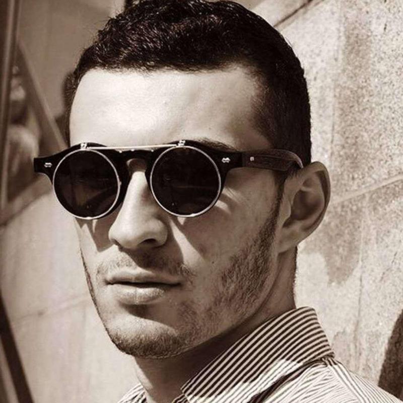 Sunglasses For Men Steampunk Round Stylish Frame Flip Cover Men's Stronge Hinge Desgin 4 Color Choose
Sunglasses For Men Steampunk Round Stylish Frame Flip Cover Men's Stronge Hinge Desgin 4 Color Choose