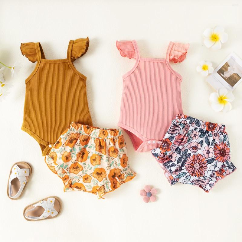 Clothing Sets Infant Baby Girls Casual Suit Solid Color Sleeve Knitted Romper Tops Floral Printed Ruffled Shorts 2Pcs Set, Auburn
Clothing Sets Infant Baby Girls Casual Suit Solid Color Sleeve Knitted Romper Tops Floral Printed Ruffled Shorts 2Pcs Set, Auburn