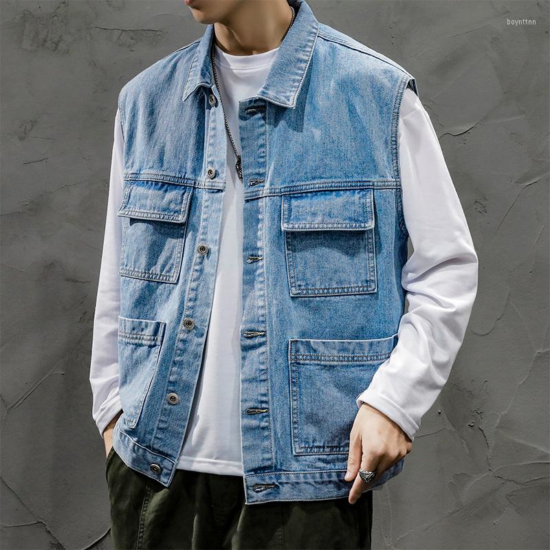 Men's Vests Veste Sans Manche Homme Mens Vest Jackets Sleeveless Denim Jacket Men Casual Cotton Comfort, Blue
Men's Vests Veste Sans Manche Homme Mens Vest Jackets Sleeveless Denim Jacket Men Casual Cotton Comfort, Blue