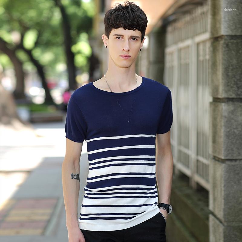 Men's T Shirts 2022 Summer Men Cotton Slim Fit Thin O-neck T-shirt Short Sleeve Striped Knitted Sweater Male Casual Tops Tees Clothes, Blue
Men's T Shirts 2022 Summer Men Cotton Slim Fit Thin O-neck T-shirt Short Sleeve Striped Knitted Sweater Male Casual Tops Tees Clothes, Blue