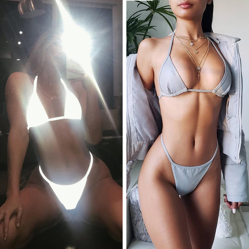 Bras Sets Reflective Bikini Bandage Underwear Hollow Out Split Female Push Up Swimwear Swimsuit Bathing Beachwear Lingerie Bra Set 221010, Gray
Bras Sets Reflective Bikini Bandage Underwear Hollow Out Split Female Push Up Swimwear Swimsuit Bathing Beachwear Lingerie Bra Set 221010, Gray