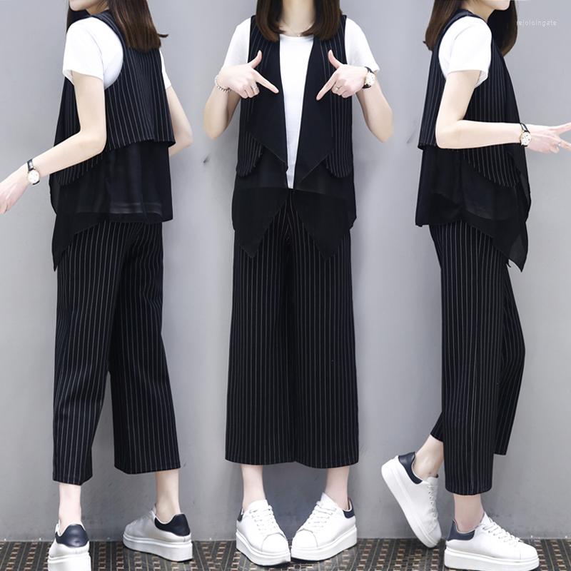 Women's Tracksuits 2022 Spring And Summer Large Size Women's Vest Wide Leg Pants Foreign Gas Two-piece
Women's Tracksuits 2022 Spring And Summer Large Size Women's Vest Wide Leg Pants Foreign Gas Two-piece