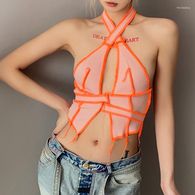 Women' Tanks Sexy Halter Backless Wrap Crop Top For Women Fashion Patchwork Summer Tie Up Festival Tops Streetwear, Orange
Women' Tanks Sexy Halter Backless Wrap Crop Top For Women Fashion Patchwork Summer Tie Up Festival Tops Streetwear, Orange