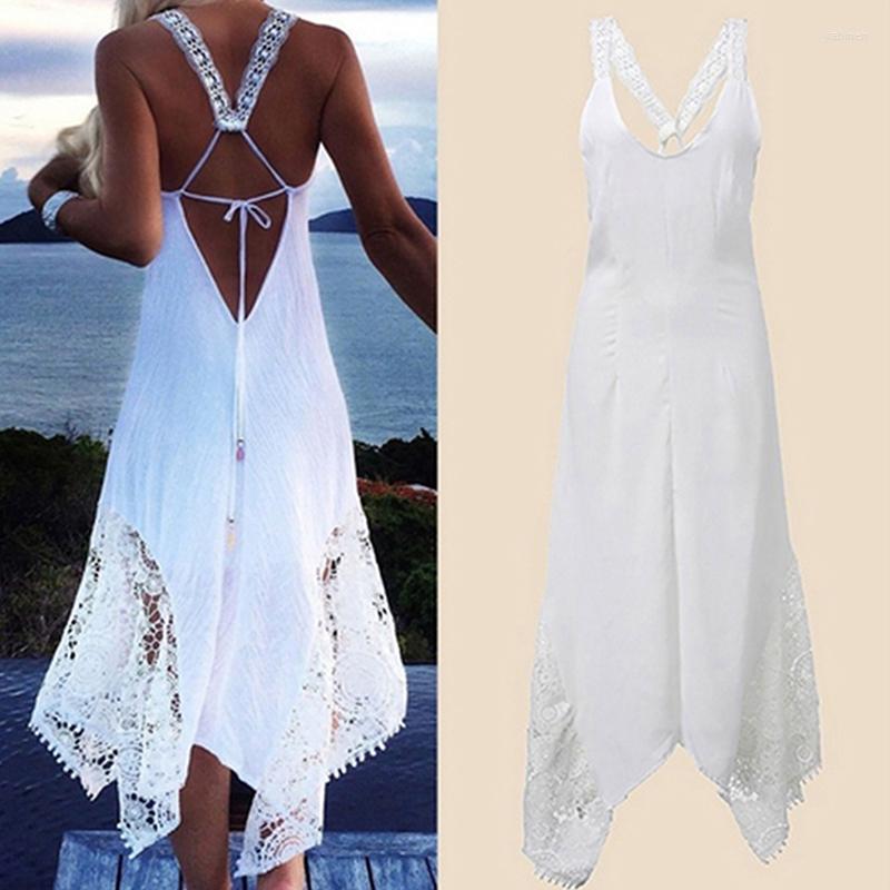 Casual Dresses Beach Boho Style Summer Backless Halter White Black V Neck Sleeveless Dress Sundress Women Long
Casual Dresses Beach Boho Style Summer Backless Halter White Black V Neck Sleeveless Dress Sundress Women Long