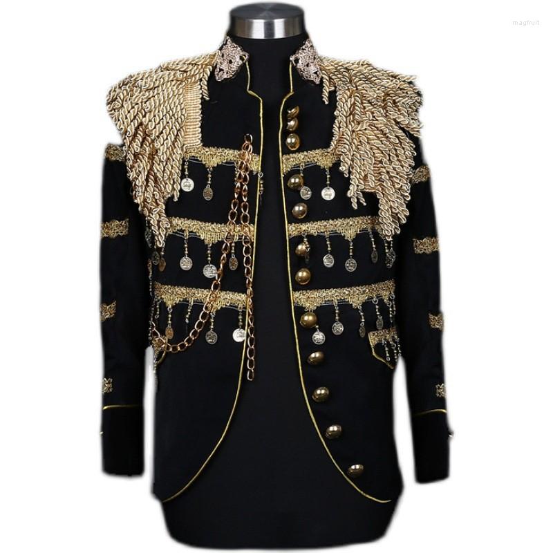 Men's Suits Mens Stylish Court Prince Tassel Embellished Blazer Gold Embroidery Suit Jacket Prom Show Blazers DJ Stage Singer Costumes, Black
Men's Suits Mens Stylish Court Prince Tassel Embellished Blazer Gold Embroidery Suit Jacket Prom Show Blazers DJ Stage Singer Costumes, Black