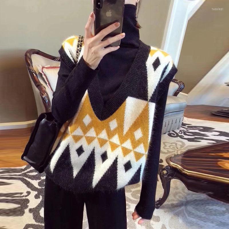 Women' Vests Jacket Vest Autumn Winter V-neck Pullover Sleeveless Sweater Rhombus Knitted For Women Chaleco Mujer, Red
Women' Vests Jacket Vest Autumn Winter V-neck Pullover Sleeveless Sweater Rhombus Knitted For Women Chaleco Mujer, Red