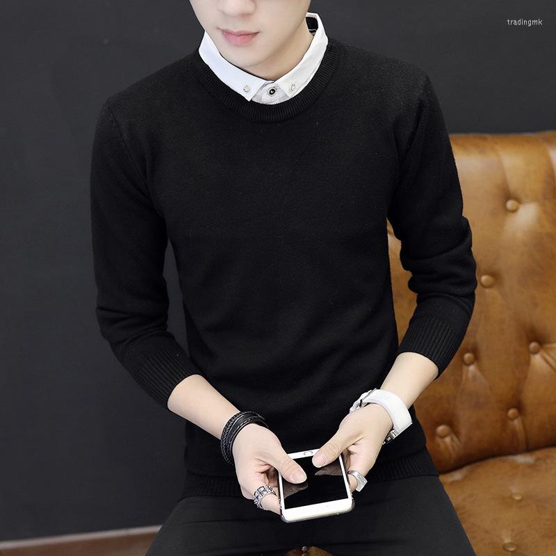 Men' Sweaters Mens Fake Two Pieces Thin Clothes Black Pullovers Autumn Sweater Daily Pullover Knitted Preppy Style Men
Men' Sweaters Mens Fake Two Pieces Thin Clothes Black Pullovers Autumn Sweater Daily Pullover Knitted Preppy Style Men