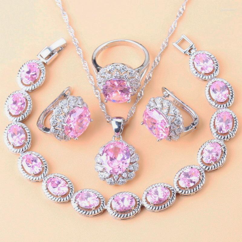 Necklace Earrings Set 925 Mark Amazing Pink Zirconia Wedding Ring Sweet Bridal-Bridesmaid Accessories For Women Hoop And Sets, Picture shown
Necklace Earrings Set 925 Mark Amazing Pink Zirconia Wedding Ring Sweet Bridal-Bridesmaid Accessories For Women Hoop And Sets, Picture shown