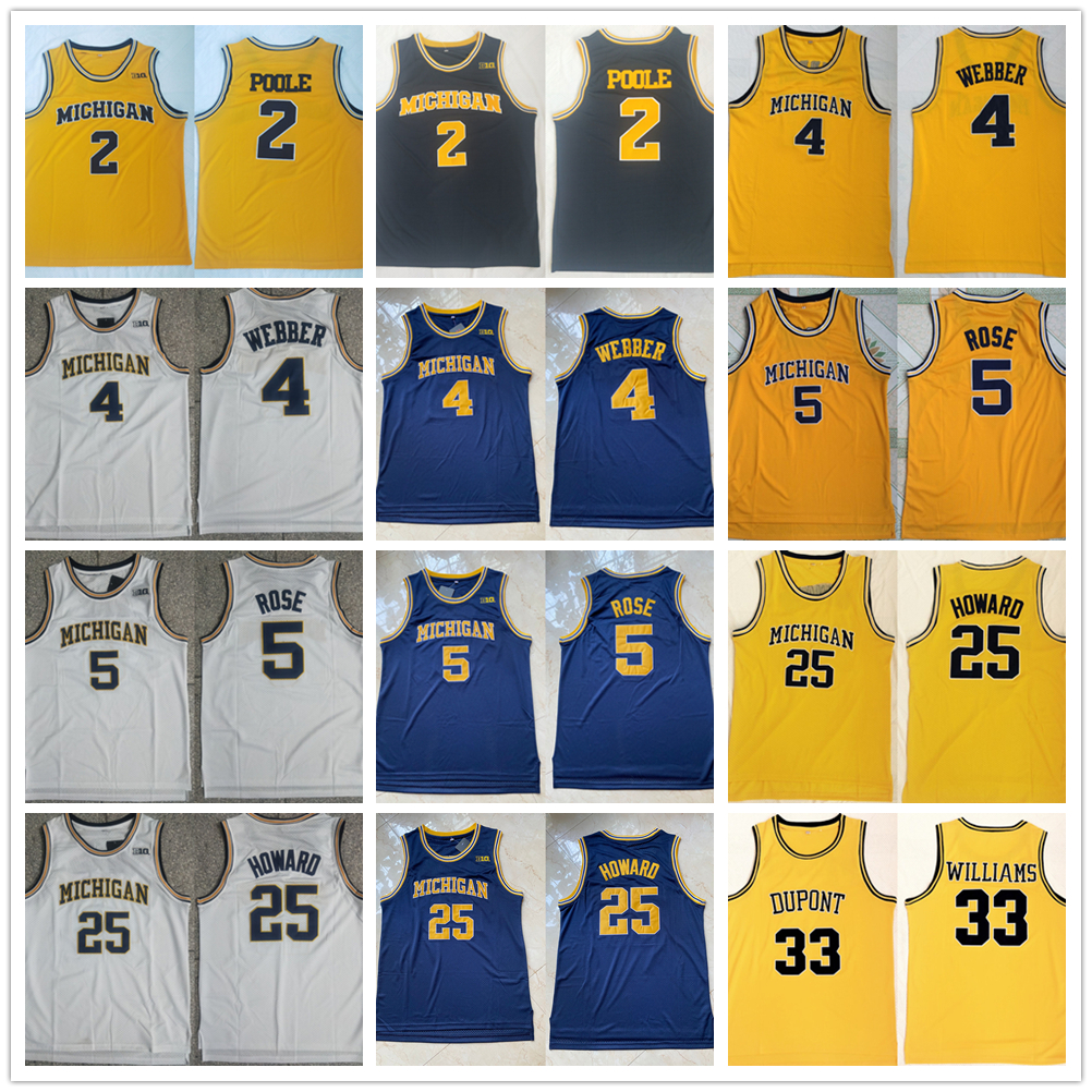 NCAA Michigan Wolverines College 5 Jalen Rose Basketball Jerseys 4 Chris Webber 25 Juwan Howard 2 Poole 33 Jason Williams Stitched Jersey, Separate new jerseys
NCAA Michigan Wolverines College 5 Jalen Rose Basketball Jerseys 4 Chris Webber 25 Juwan Howard 2 Poole 33 Jason Williams Stitched Jersey, Separate new jerseys