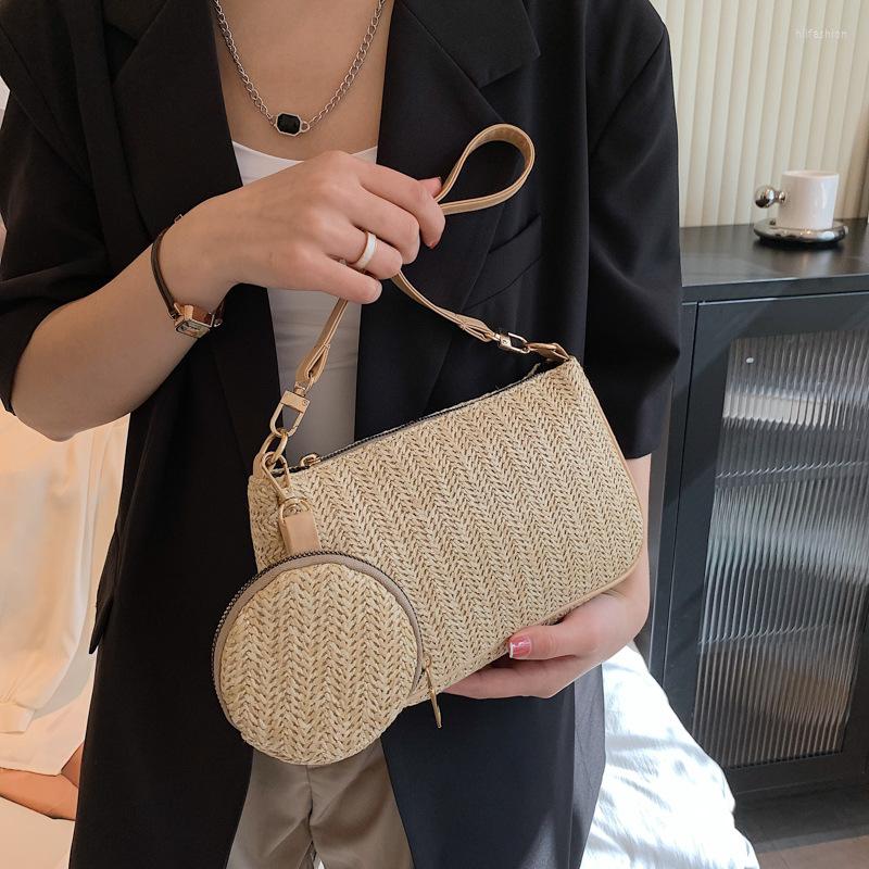 Evening Bags 2022 Summer Straw For Women Casual Beach Shoulder Bag Designer Handbags And Purses Lady Underarm, Khaki
Evening Bags 2022 Summer Straw For Women Casual Beach Shoulder Bag Designer Handbags And Purses Lady Underarm, Khaki