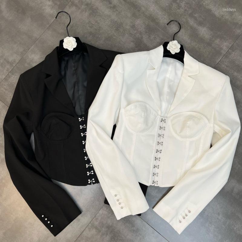 Women' Suits J GIRLS 2022 Autumn Long Sleeve Bust Padded Multi Buckles Turn Down Collar Slim Jacket Women Blazer GE318, Black
Women' Suits J GIRLS 2022 Autumn Long Sleeve Bust Padded Multi Buckles Turn Down Collar Slim Jacket Women Blazer GE318, Black