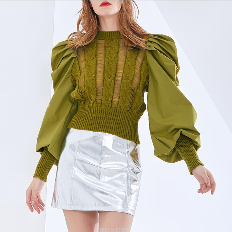 Elegant Patchwork Sweater For Women O Neck Puff Long Sleeve Casual Knitted Pullovers Female Fashion 2022 Winter Tops w315, Black
Elegant Patchwork Sweater For Women O Neck Puff Long Sleeve Casual Knitted Pullovers Female Fashion 2022 Winter Tops w315, Black