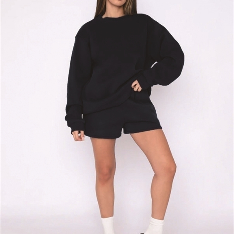 Womens Two Piece Pants 2 Piece Sets Womens Outfits Wholesale Drop Solid Color Pullover Long Sleeve Fleece Sweatshirt Fashion Casual Shorts Set 221010, Apricot
Womens Two Piece Pants 2 Piece Sets Womens Outfits Wholesale Drop Solid Color Pullover Long Sleeve Fleece Sweatshirt Fashion Casual Shorts Set 221010, Apricot