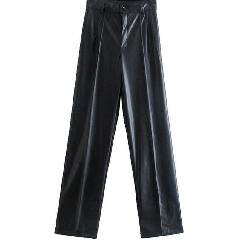 Women's Pants s TRAF Women Fashion Faux Leather Straight Vintage High Waist Zipper Fly Female Trousers Mujer 221011, As picture
Women's Pants s TRAF Women Fashion Faux Leather Straight Vintage High Waist Zipper Fly Female Trousers Mujer 221011, As picture