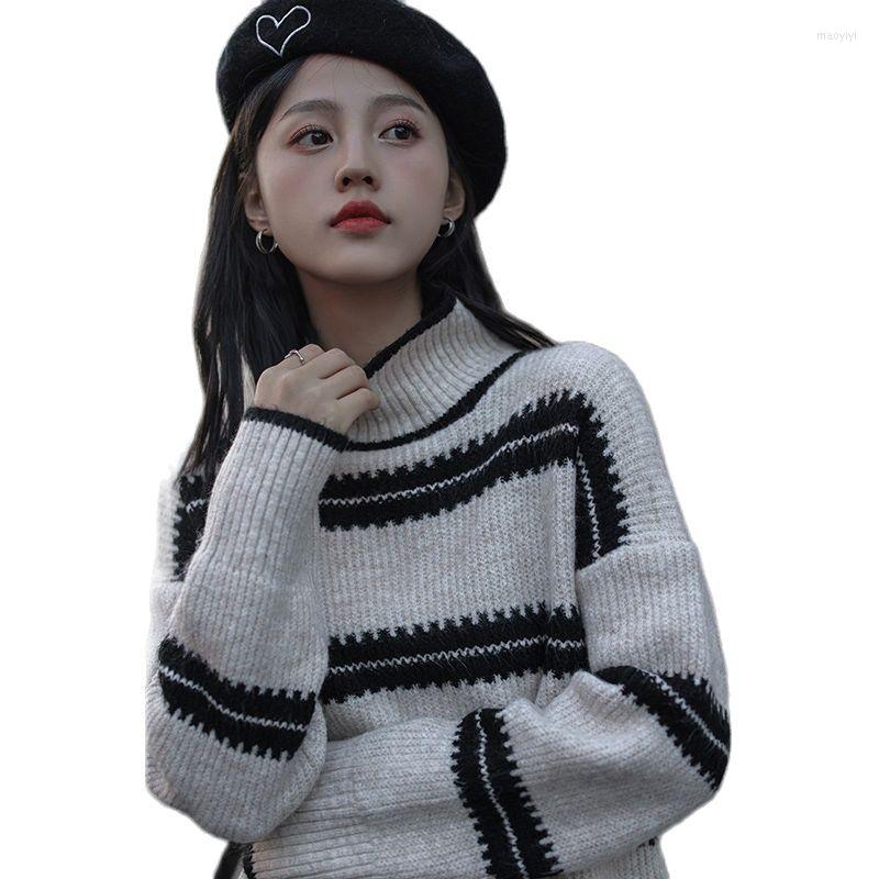 Women' Sweaters Pollover Sweater Women Striped Round Neck Mock Tops Clothes Winter Loose, Picture shown
Women' Sweaters Pollover Sweater Women Striped Round Neck Mock Tops Clothes Winter Loose, Picture shown