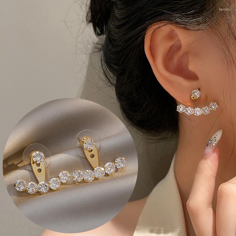 Stud Earrings Fashion Design Sense Shining Zircon Back Hanging For Woman Luxury Two Ways To Wear Wedding Jewelry
Stud Earrings Fashion Design Sense Shining Zircon Back Hanging For Woman Luxury Two Ways To Wear Wedding Jewelry