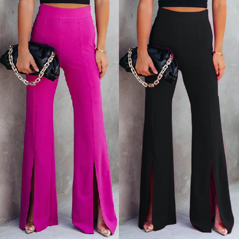 Women' Pants Autumn Women Split Flare Trousers High Elastic Waist Fit Casual Solid Ladies Fashion Slim Simple Streetwear 221011, Black
Women' Pants Autumn Women Split Flare Trousers High Elastic Waist Fit Casual Solid Ladies Fashion Slim Simple Streetwear 221011, Black