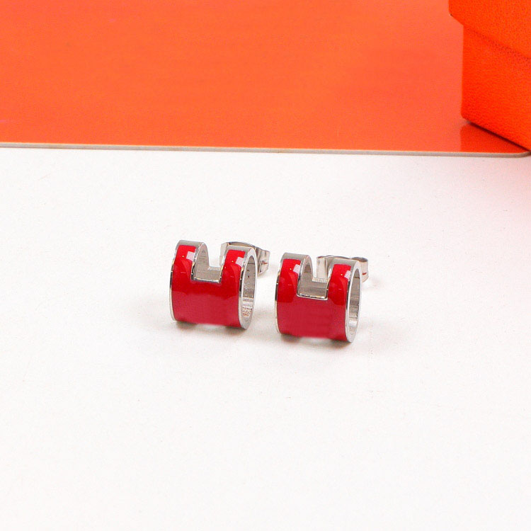 Quality Classic Style Women Heart Studs Cute Size Luxury H letter enamel Stainless Steel Earrings Wedding Party Gifts Wholesale
Quality Classic Style Women Heart Studs Cute Size Luxury H letter enamel Stainless Steel Earrings Wedding Party Gifts Wholesale