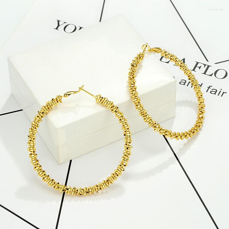 Hoop Earrings Large Circle Fashion Exaggerated Metal Woven Geometric With Studs For Nordic Minimalist
Hoop Earrings Large Circle Fashion Exaggerated Metal Woven Geometric With Studs For Nordic Minimalist