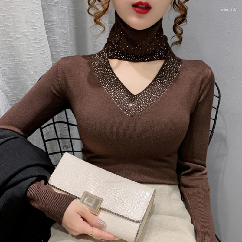 Women's Sweaters Elegant Turtleneck Pullovers Shirt 2022 Autumn Winter Sweater Diamond Women Knitwear V-neck Sexy Hollow Long Sleeve, Black
Women's Sweaters Elegant Turtleneck Pullovers Shirt 2022 Autumn Winter Sweater Diamond Women Knitwear V-neck Sexy Hollow Long Sleeve, Black