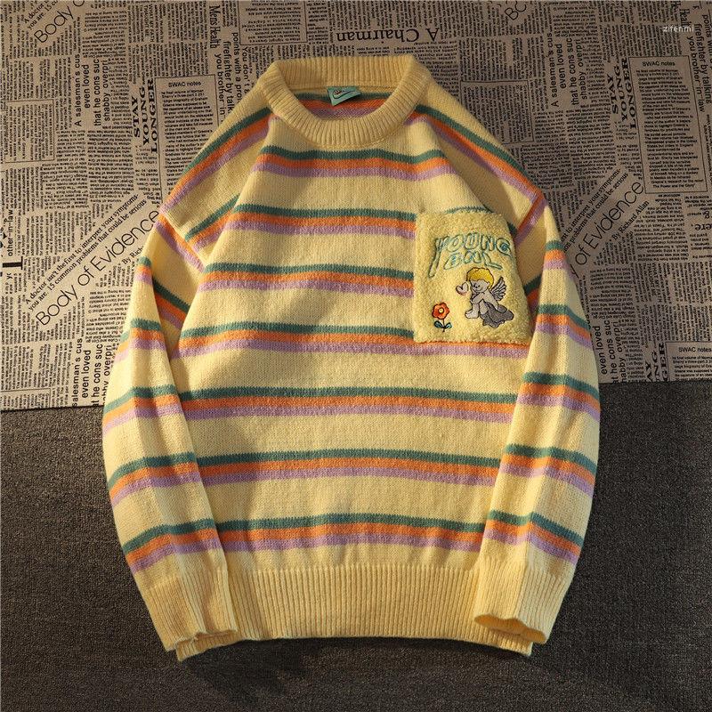 Women' Sweaters Color Striped Sweater Women 2022 Korean Fashion Long-sleeve Angel Embroidery Pullover Sweet Winter Retro Loose Top Trend, Violet
Women' Sweaters Color Striped Sweater Women 2022 Korean Fashion Long-sleeve Angel Embroidery Pullover Sweet Winter Retro Loose Top Trend, Violet