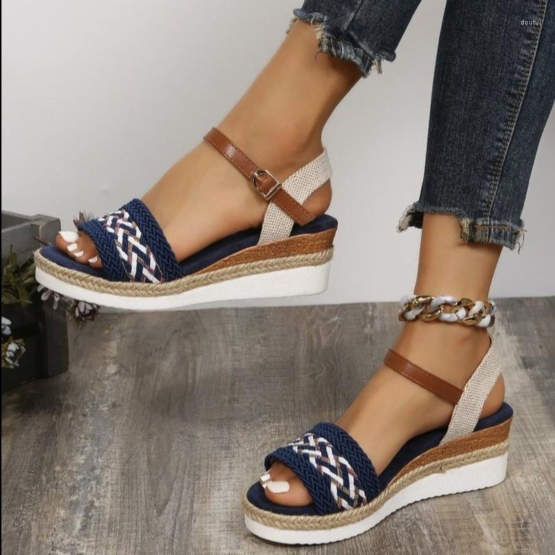 Dress Shoes Thick Platform Solid Women Casual Wedges Sandals Open Toe Buckle Summer Beach With Bow Sandalias Mujer Verano 2022, Black
Dress Shoes Thick Platform Solid Women Casual Wedges Sandals Open Toe Buckle Summer Beach With Bow Sandalias Mujer Verano 2022, Black