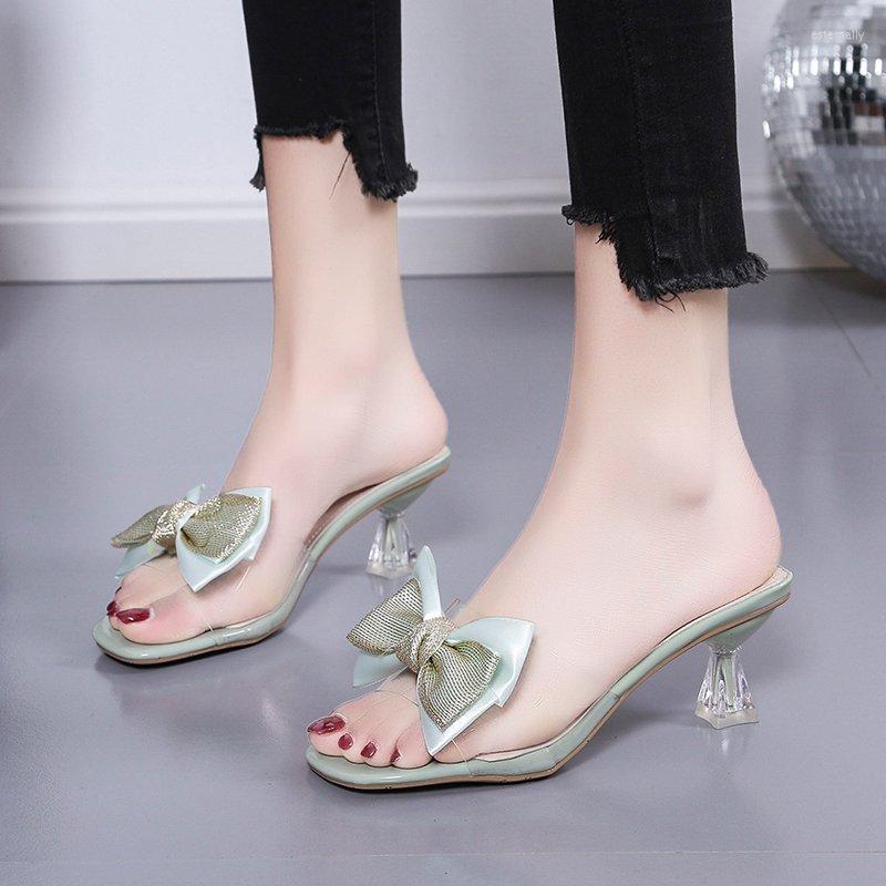 Slippers Transparent Heel Women Bow PVC Open Toe Summer Shoes Concise Outdoor High Slides Mujer 2022, Beige
Slippers Transparent Heel Women Bow PVC Open Toe Summer Shoes Concise Outdoor High Slides Mujer 2022, Beige