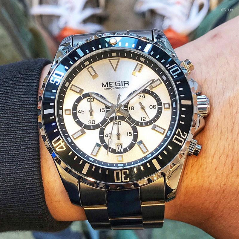 Wristwatches MEGIR Business Quartz Watch Men Brand Stainless Steel Chronograph Army Military Wrist Clock Relogio Masculino Male, Green
Wristwatches MEGIR Business Quartz Watch Men Brand Stainless Steel Chronograph Army Military Wrist Clock Relogio Masculino Male, Green