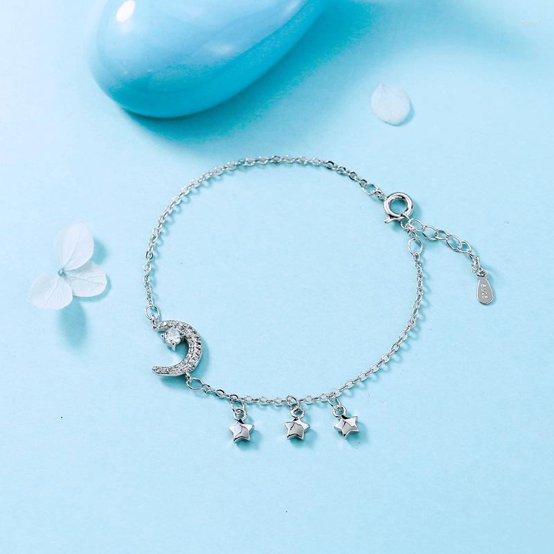 Link Bracelets Sterling Silver Color For Women Zircon Moon And Star Charm Hand Chain Orignal Fashion Jewelry With Stamp
Link Bracelets Sterling Silver Color For Women Zircon Moon And Star Charm Hand Chain Orignal Fashion Jewelry With Stamp