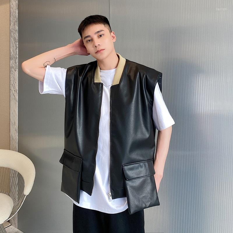Men's Vests Men Loose Casual Vintage Big Pocket Fashion Leather Vest Coat Shoulder Pad Sleeveless Jacket Man Women Streetwear Waistcoat, 2453 black
Men's Vests Men Loose Casual Vintage Big Pocket Fashion Leather Vest Coat Shoulder Pad Sleeveless Jacket Man Women Streetwear Waistcoat, 2453 black