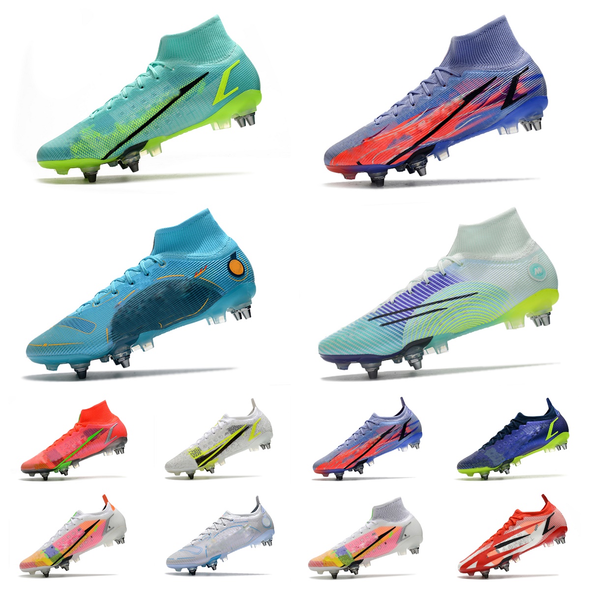 Mercurial Superfly Soccer Shoes Superfly 8 VIII SG PRO Anti Clog White Pink Blast Blueprint Pack Chlorine Blue CR7 Chile Red Vapores XIV Elite FG Football Cleats Boots, Bubble package bag
Mercurial Superfly Soccer Shoes Superfly 8 VIII SG PRO Anti Clog White Pink Blast Blueprint Pack Chlorine Blue CR7 Chile Red Vapores XIV Elite FG Football Cleats Boots, Bubble package bag