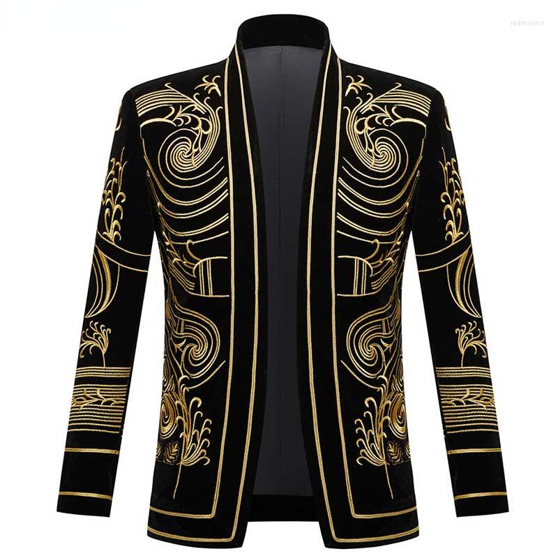 Men's Suits Luxury Baroque Gold Floral Embroidery Blazer Jacket Men Shawl Lapel Velvet Cardigan Blazers Wedding Party Prom Costume Homme, Pattern 2
Men's Suits Luxury Baroque Gold Floral Embroidery Blazer Jacket Men Shawl Lapel Velvet Cardigan Blazers Wedding Party Prom Costume Homme, Pattern 2